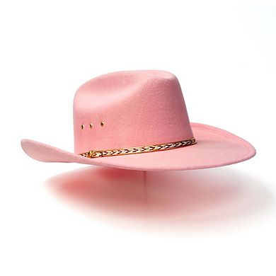Pink Felt Western Cattleman Hat