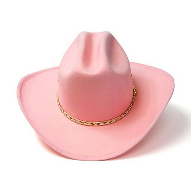 Pink Felt Western Cattleman Hat
