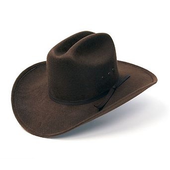 Brown Felt Western Cattleman Hat with Brown Band
