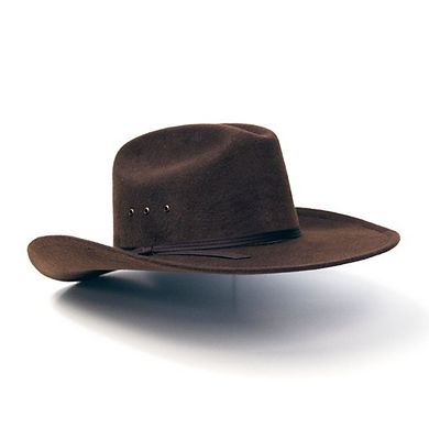 Brown Felt Western Cattleman Hat with Brown Band