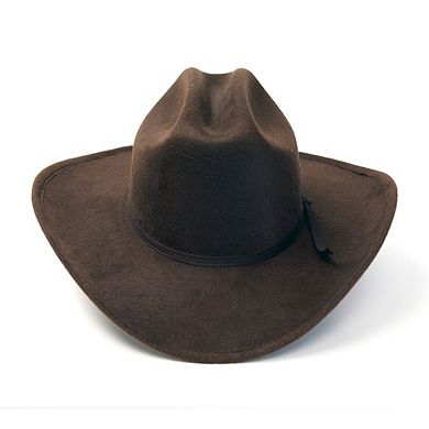 Brown Felt Western Cattleman Hat with Brown Band