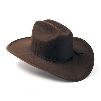 Brown Felt Western Cattleman Hat with Brown Band