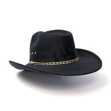 Black Felt Western Pinch-Front Hat
