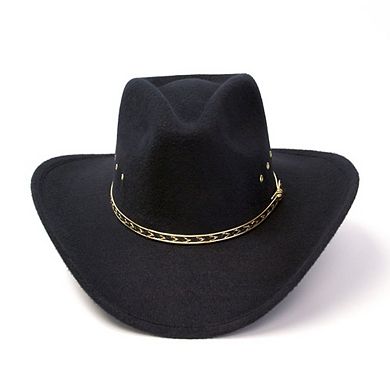 Black Felt Western Pinch-Front Hat