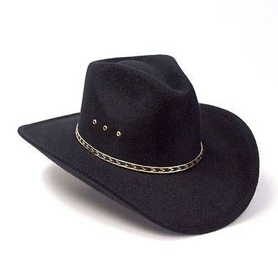 Black Felt Western Pinch-Front Hat