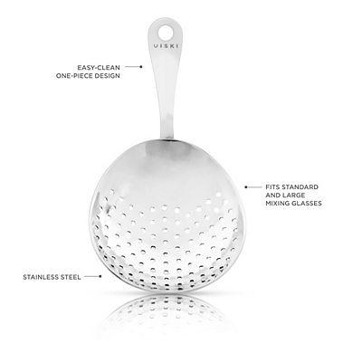 Harrison Julep Strainer in Silver Viski®