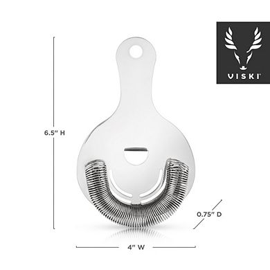 Harrison Hawthorne Strainer in Silver Viski®