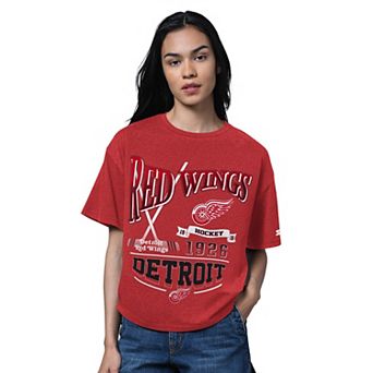 Women's Starter Heather Red Detroit Red Wings Oversized Hall of Fame T-Shirt