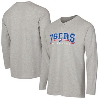 Men's Concepts Sport Gray Philadelphia 76ers Hawthorn Thermal Knit Long Sleeve Henley T-Shirt