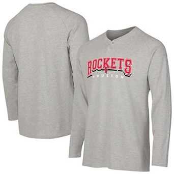 Men's Concepts Sport Gray Houston Rockets Hawthorn Thermal Knit Long Sleeve Henley T-Shirt