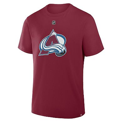 Men's Fanatics Cale Makar Burgundy Colorado Avalanche Authentic Stack Name & Number T-Shirt