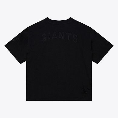 Women's Mitchell & Ness Black San Francisco Giants Cooperstown Collection Phantom Cropped T-Shirt