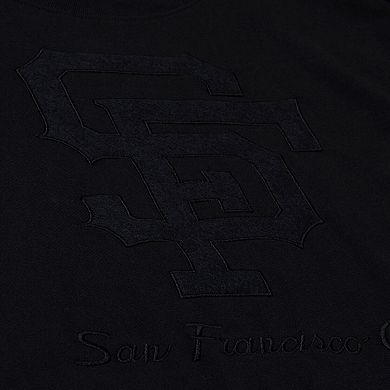 Women's Mitchell & Ness Black San Francisco Giants Cooperstown Collection Phantom Cropped T-Shirt