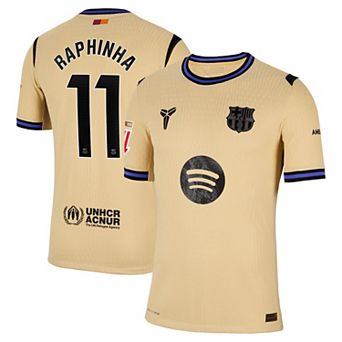 Men's Nike Raphinha Gold Barcelona 2025/26 Away Match Authentic Jersey