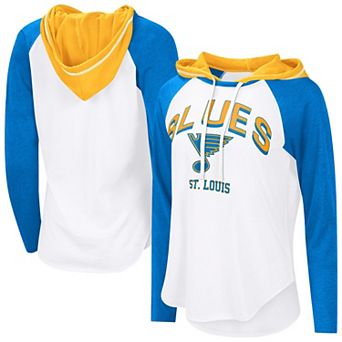 Women's G-III 4Her by Carl Banks White St. Louis Blues MVP Hooded Long-Sleeve T-Shirt