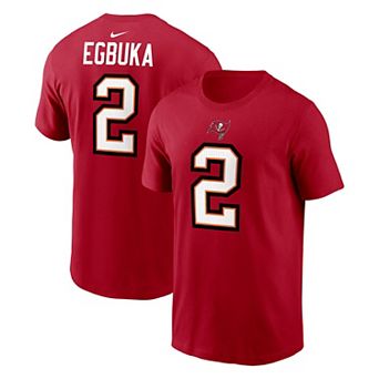 Men's Nike Emeka Egbuka Red Tampa Bay Buccaneers Player Name & Number T-Shirt