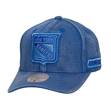 Men's Mitchell & Ness Blue New York Rangers Downtown Snow Wash Pro-Crown Adjustable Hat