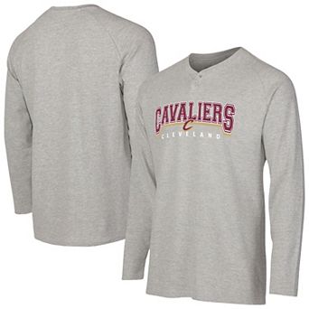 Men's Concepts Sport Gray Cleveland Cavaliers Hawthorn Thermal Knit Long Sleeve Henley T-Shirt