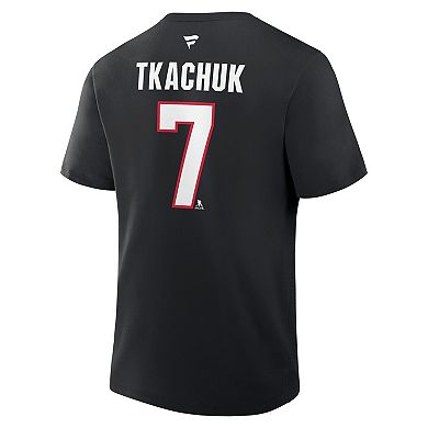 Men's Fanatics Brady Tkachuk Black Ottawa Senators Authentic Stack Name & Number T-Shirt