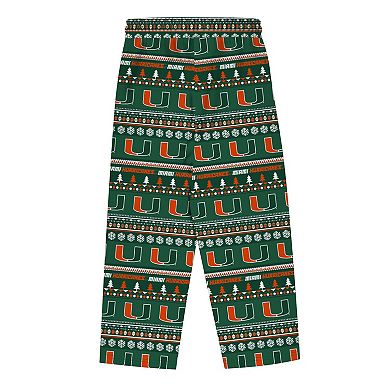 Youth Outerstuff Green Miami Hurricanes Ugly Sweater Pajama Set