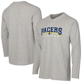 Men's Concepts Sport Gray Indiana Pacers Hawthorn Thermal Knit Long Sleeve Henley T-Shirt