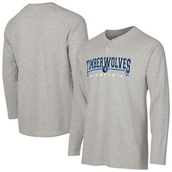 Men's Concepts Sport Gray Minnesota Timberwolves Hawthorn Thermal Knit Long Sleeve Henley T-Shirt