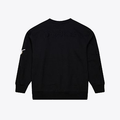Men's Mitchell & Ness Black San Diego Padres Phantom Fleece Crewneck Sweatshirt