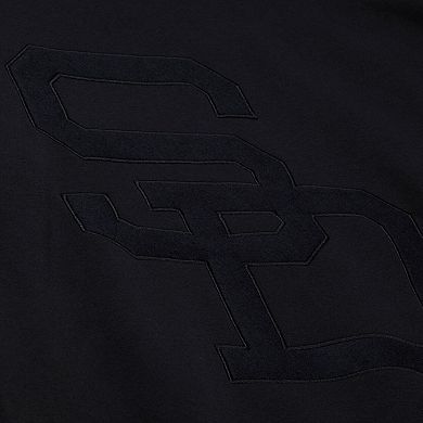 Men's Mitchell & Ness Black San Diego Padres Phantom Fleece Crewneck Sweatshirt