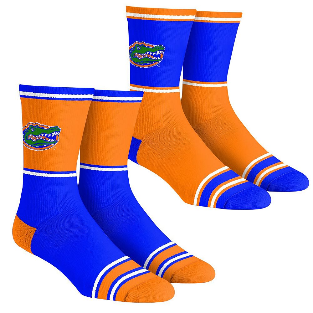 Unisex Rock Em Socks Florida Gators 2-Pack Color Block Crew Socks Set