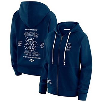 Women's WEAR by Erin Andrews Navy Boston Red Sox Vintage Full-Zip Raglan Hoodie