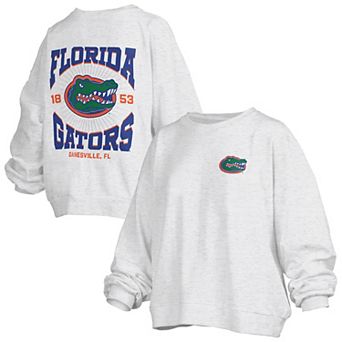 Women's Pressbox Oatmeal Florida Gators Waist Length Oversized Janise Melange Sweatshirt