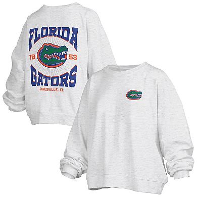 Women's Pressbox Oatmeal Florida Gators Waist Length Oversized Janise Melange Sweatshirt