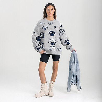 Women's Gameday Couture Gray Penn State Nittany Lions Always on Repeat Fleece Sweatshirt