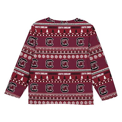 Youth Outerstuff Garnet South Carolina Gamecocks Ugly Sweater Pajama Set