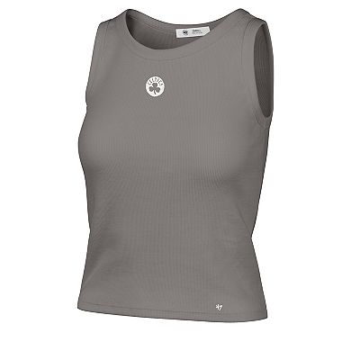 Women's '47 Gray Boston Celtics Cropped Skyhook Baby Rib Tank