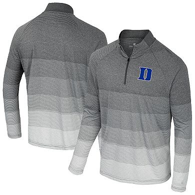 Men's Colosseum Gray Duke Blue Devils AI Striped Mesh Quarter-Zip Raglan Windshirt