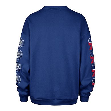 Women's '47 Royal Philadelphia 76ers Go Big Oversized Sweatshirt