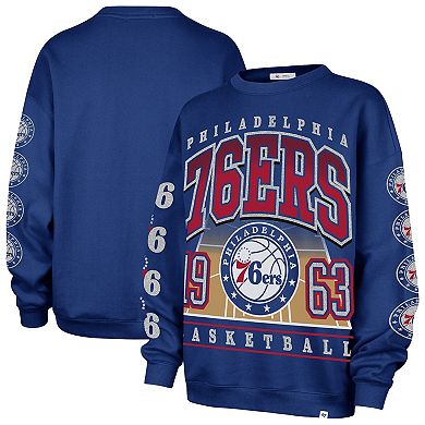 Women's '47 Royal Philadelphia 76ers Go Big Oversized Sweatshirt