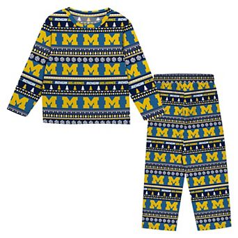 Youth Outerstuff Navy Michigan Wolverines Ugly Sweater Pajama Set