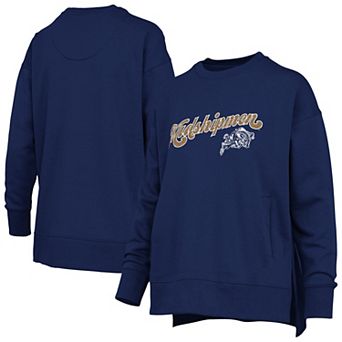 Women's Pressbox Navy Navy Midshipmen Bonanza Chenille Harper Script Sweatshirt