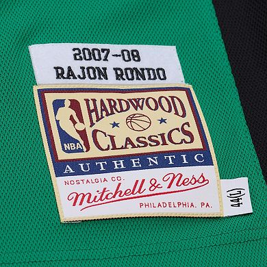 Men's Mitchell & Ness Rajon Rondo Kelly Green Boston Celtics 2007-08 Hardwood Classics Authentic Jersey