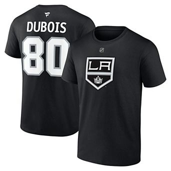 Men's Fanatics Pierre-Luc Dubois Black Los Angeles Kings Authentic Stack Name & Number T-Shirt
