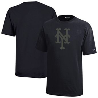 Youth Champion Black New York Mets Tonal Logo T-Shirt