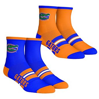 Unisex Rock Em Socks Florida Gators 2-Pack Multi Stripe Quarter Socks Set