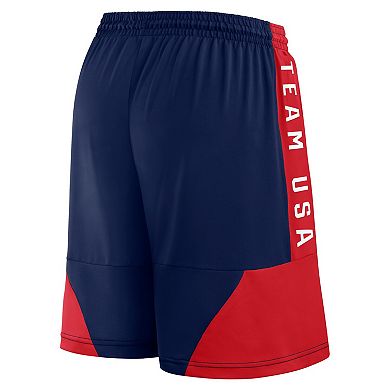 Men's Fanatics Navy/Red Team USA Zone Defense Principles Shorts