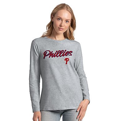 Women's G-III 4Her by Carl Banks Red/Heather Gray Philadelphia Phillies Short-Sleeve and Long-Sleeve T-Shirt Combo Pack