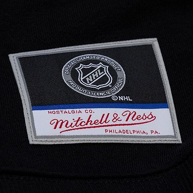 Unisex Mitchell & Ness Black Detroit Red Wings Phantom Fleece Crew Neck Sweatshirt