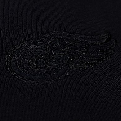 Unisex Mitchell & Ness Black Detroit Red Wings Phantom Fleece Crew Neck Sweatshirt