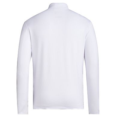 Men's adidas White Mississippi State Bulldogs Wear Pink Quarter-Zip Pullover