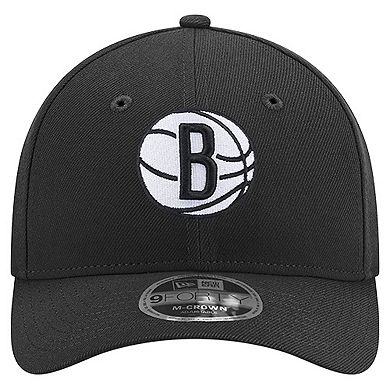 Men's New Era Black Brooklyn Nets 9FORTY Stock M-Crown Adjustable Hat